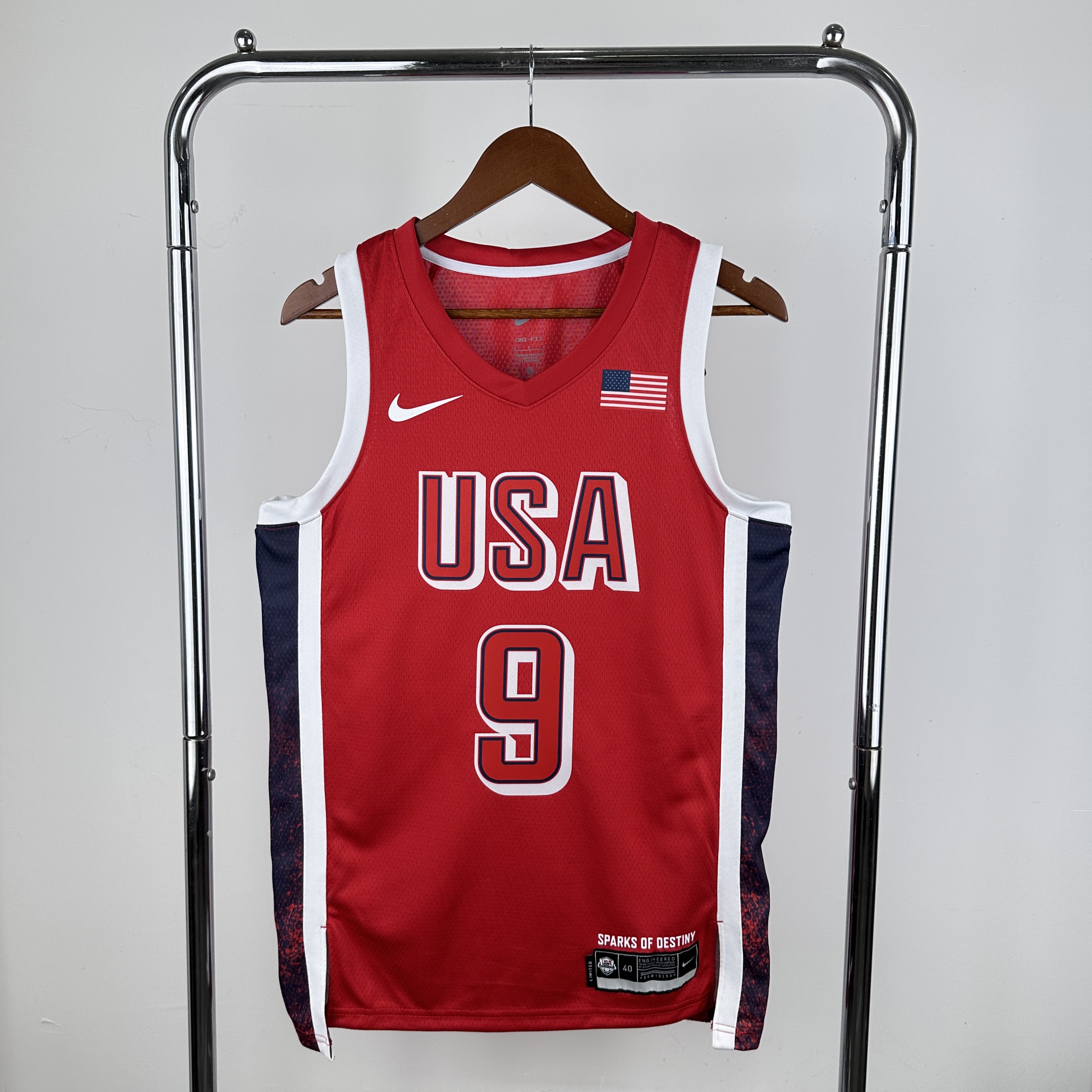 2024 Olympic USA #9 Haliburton Red Nike NBA Jersey-0